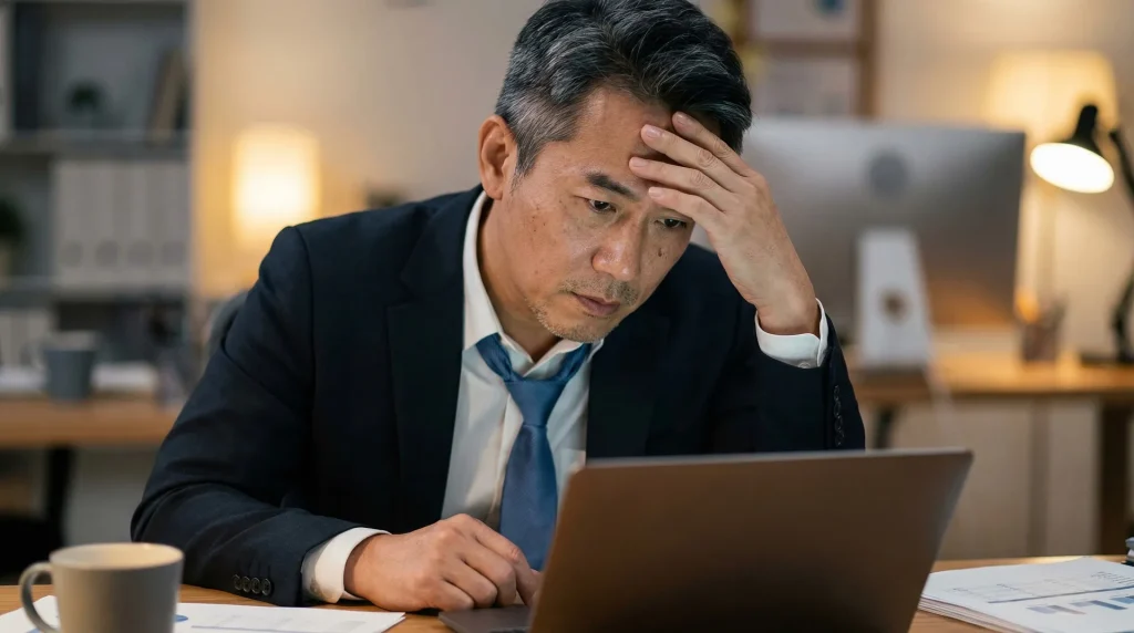 Homme d'affaire épuisé